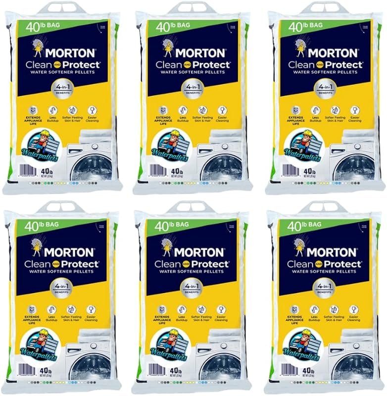 Waterpallets Generic Morton Water Softener Salt Pellets, 40 LB delivered by Waterpallets (6 Packs) — Sediment filters