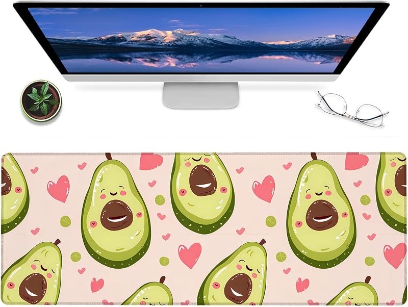 Happy Avocado Gaming Mouse Pad — desk mat large for desk mat large