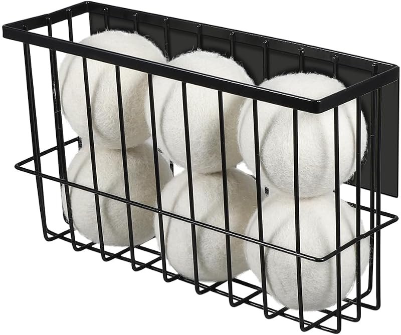 Picowe Large Dryer Ball Organizer Magnetic Storage Bin, Magnetic Basket Dryer Ball Holder for Laundry Room