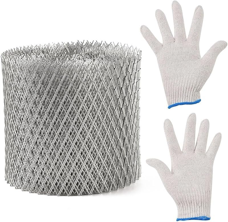 Aluminum Gutter Guards with Anti-Scratch Gloves Roof Gutter Filters Durable Leaf Guards for Gutters Silver Strainer