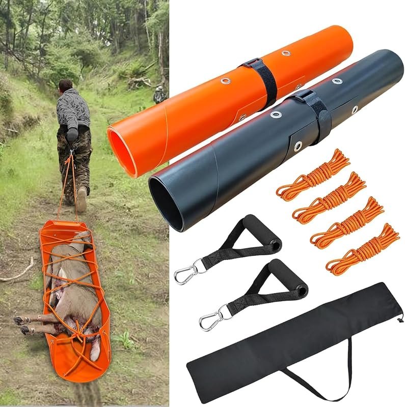 Bayattoo Heavy Duty Drag Sled Mat-Thickened Tear-Resistant HDPE with Pull Cables, Portable Yard, Hunting &