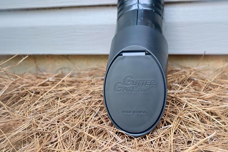 GutterGate™ 4" Round Downspout Accessory (Black) — downspout strainer for gutter guard