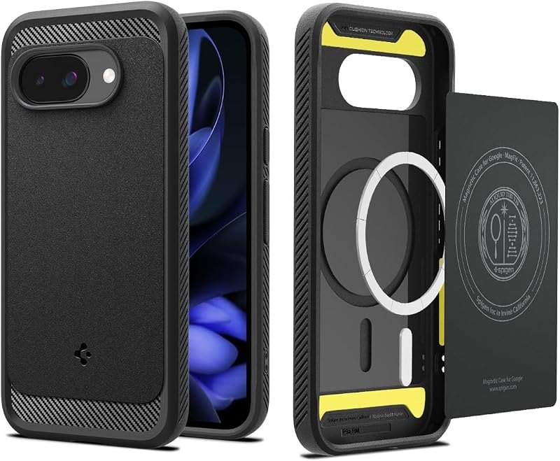 Spigen for Pixel 9a Case, Rugged Armor MagFit (2025) [Compatible with MagSafe Accessories] - Matte Black — rugged case