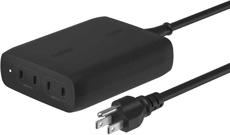 Belkin 200W 4-Port GaN USB C Charger Block, Fast Charging for MacBook — best 100W GaN charger for 100w gan charger