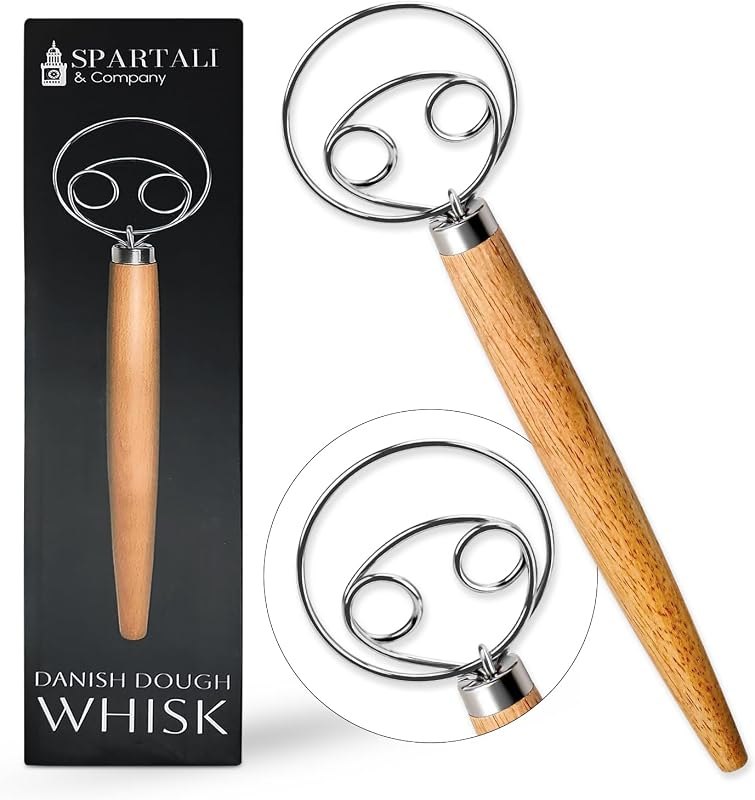 Versatile 13-Inch Danish Dough Whisk for Sourdough: Essential Sourdough Bread Baking Supplies, Bread Making Tools, and
