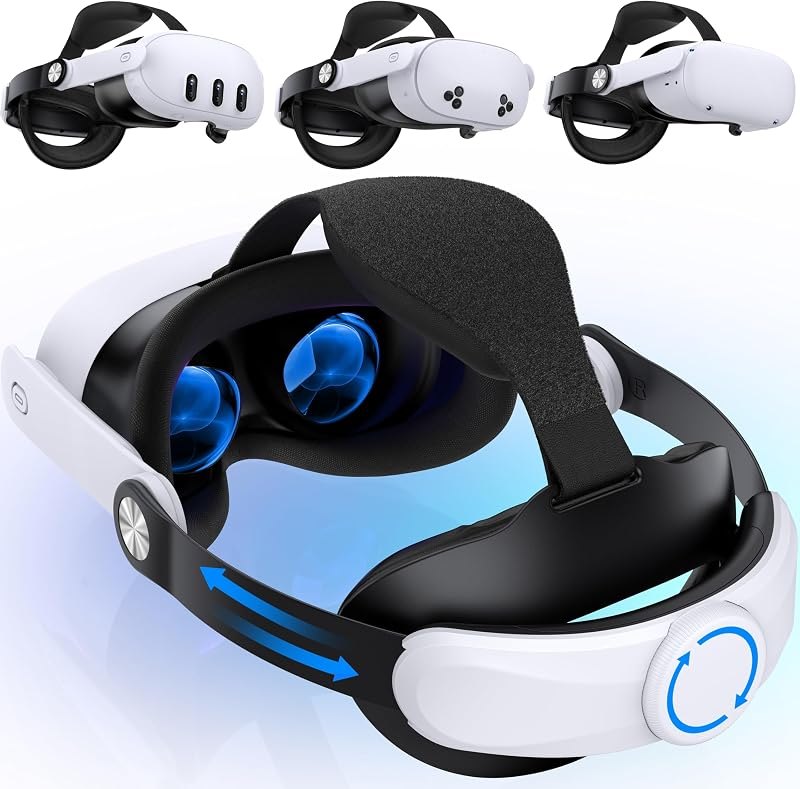 Adjustable Head Strap for Meta Quest 3S/Quest 3/Quest 2, Lightweight VR Headset Strap, Reduce Pressure, Comfort Strap
