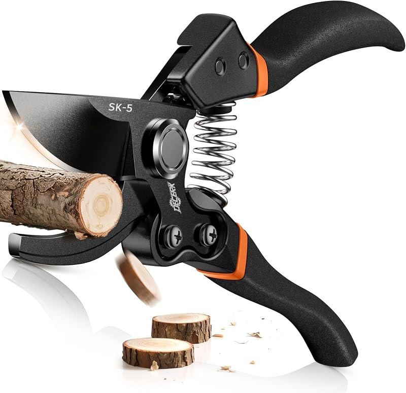 DECERK® 8.5" Professional Pruning Shears, Effortlessly Prunes 3/4" Branches — Hoses, pruners, and beds that surviv for