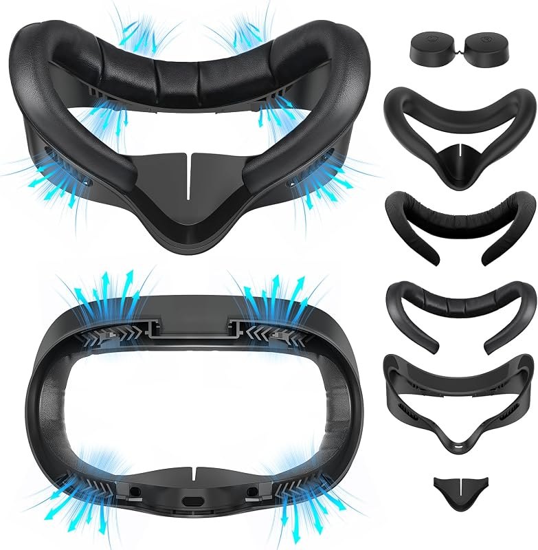 Facial Interface Compatible Accessories with Meta Quest 3S: Face Cover Pad for Oculus Quest 3S -Replaceable Ice Silk