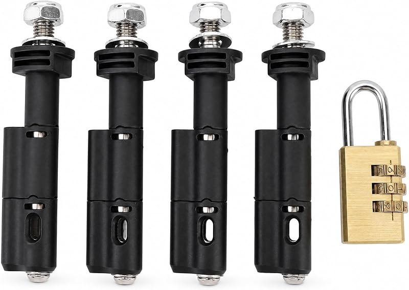 Mounting Pins for Recovery Boards, 4 Pcs Traction Board Mount Pin Set with Password Lock for MaxTrax MKII LITE and