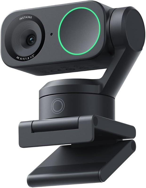 Insta360 Link 2 - PTZ 4K Webcam for PC/Mac, 1/2" Sensor, AI Tracking, HDR, Streaming Computer Camera with AI