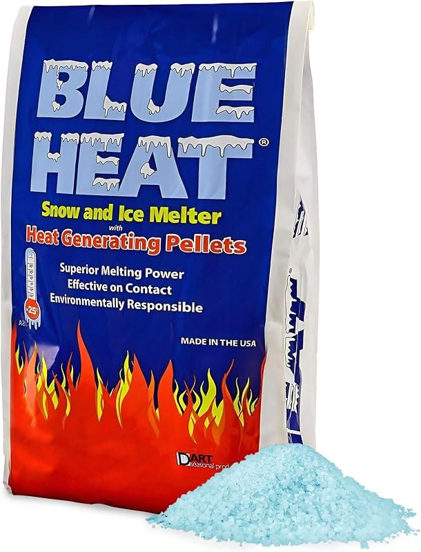 Blue Heat Snow & Ice Melter, Heat-Generating Pellets, Non-Staining Melt, 20 Lb Bag - Ice Remover for Driveway