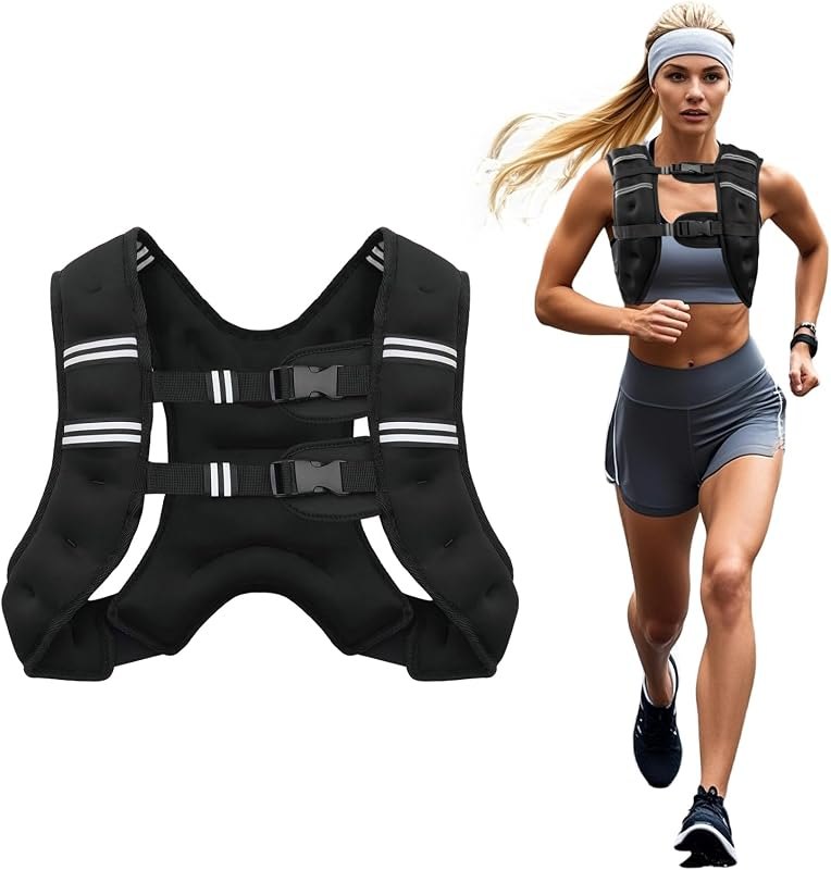 Weighted Vest, 6lb/8lb/10lb/12lb/16lb/20lb/25lb/30lb Weight Vest for Men Women, Body Weight Vests Adjustable with