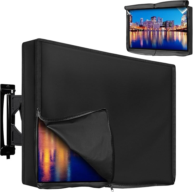 Outdoor TV Cover 52-55 Inch Weatherproof, 600D All Zipper Outside TV Covers — weather wall mount for weather wall mount