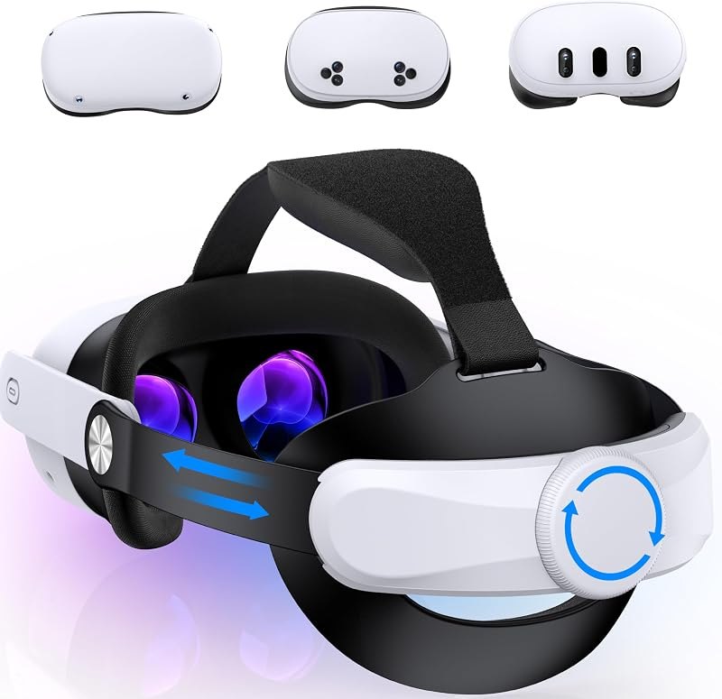 for Meta Quest 3S/Quest 3/Quest 2 Head Strap with Upgraded Soft Cushion Pad — best vr Meta Quest headset for meta