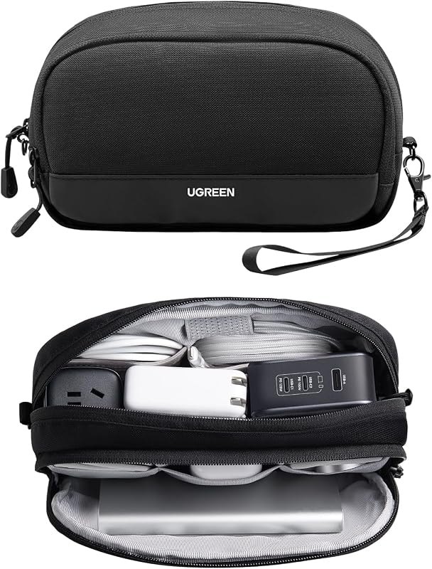 UGREEN Electronics Organizer Travel Case Bag Multifunctional Organizer Carrying Case for Cables, Cord, SD Card