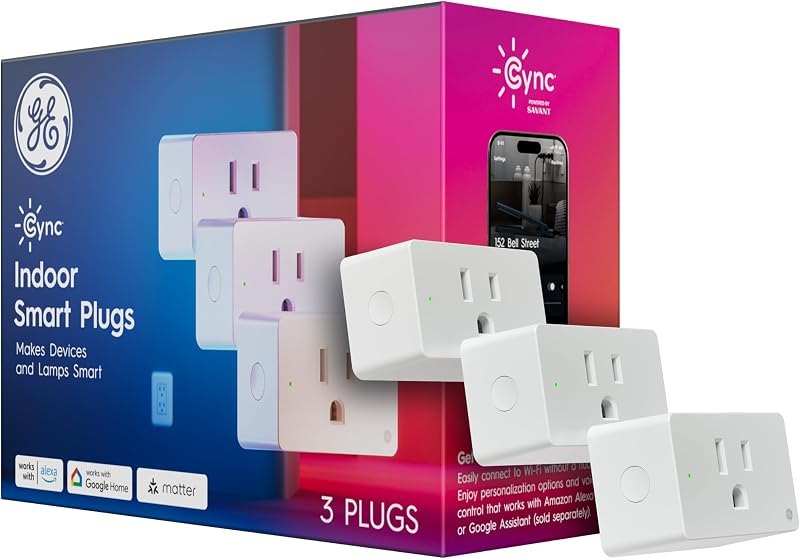 GE Cync Smart Plug, WiFi Smart Outlet, Matter, Alexa & Google, 3 Pack — Amazon devices that increase product for