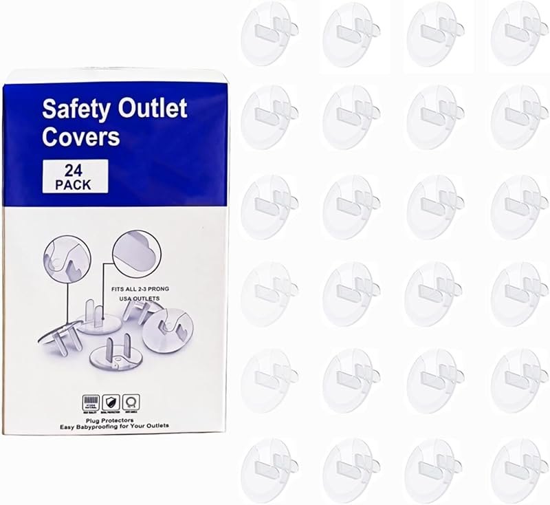 Clear Outlet Covers Baby Proofing Plug Covers (24 Pack)
