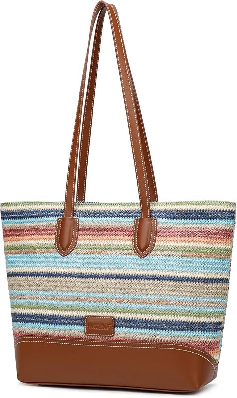 Tote Bag for Women,Woven Shoulder Bag for Woman Vegan Leather Hobo Purse Satchel Handbags With Zipper Pockets — best
