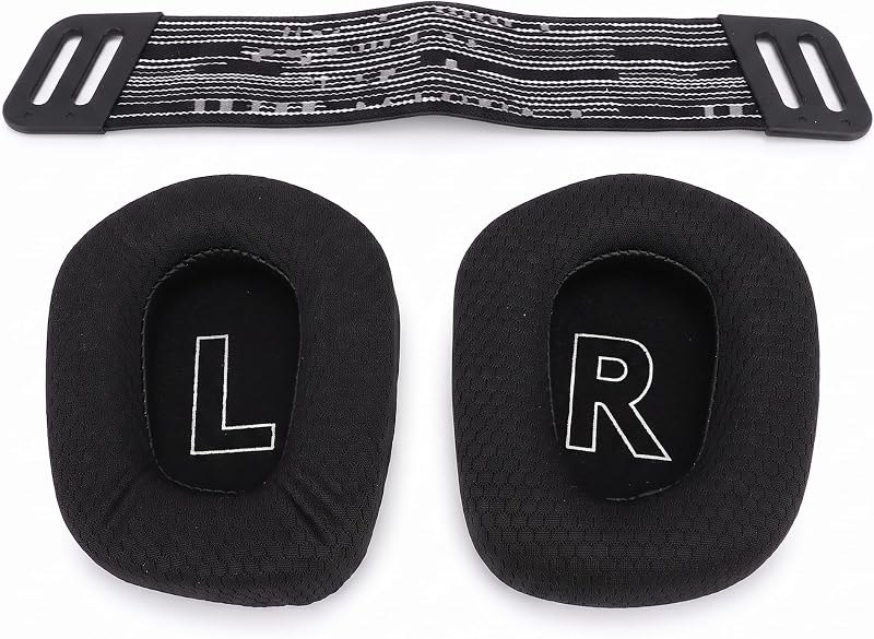 Ear Pads with Headband Straps for G733 G335, Noise Isolation Ear Pads Cushions Headband Replacement, Comfortable