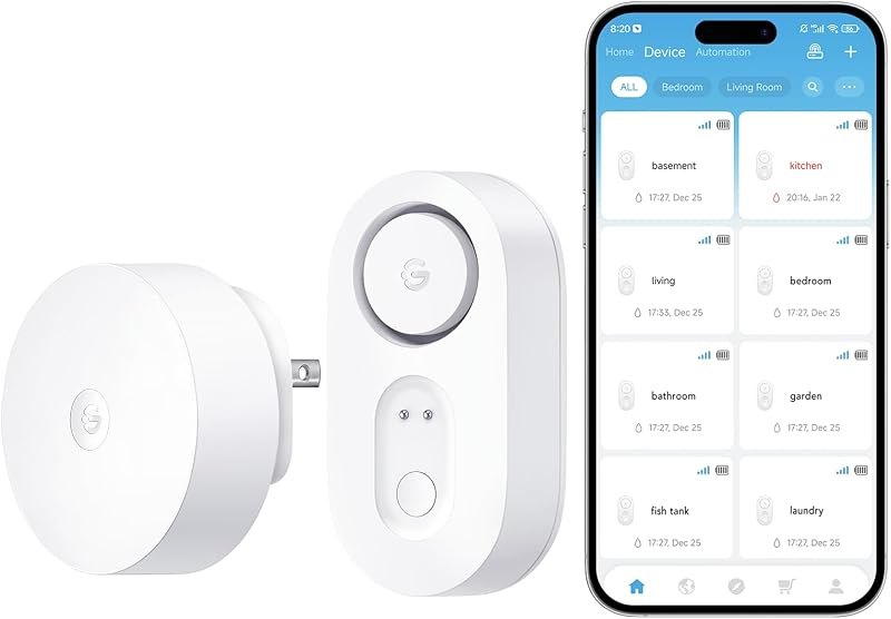 GoveeLife Upgraded Smart Water Leak Detector 1s with High Alarm, 1 Pack — Home automation ideas and products n for