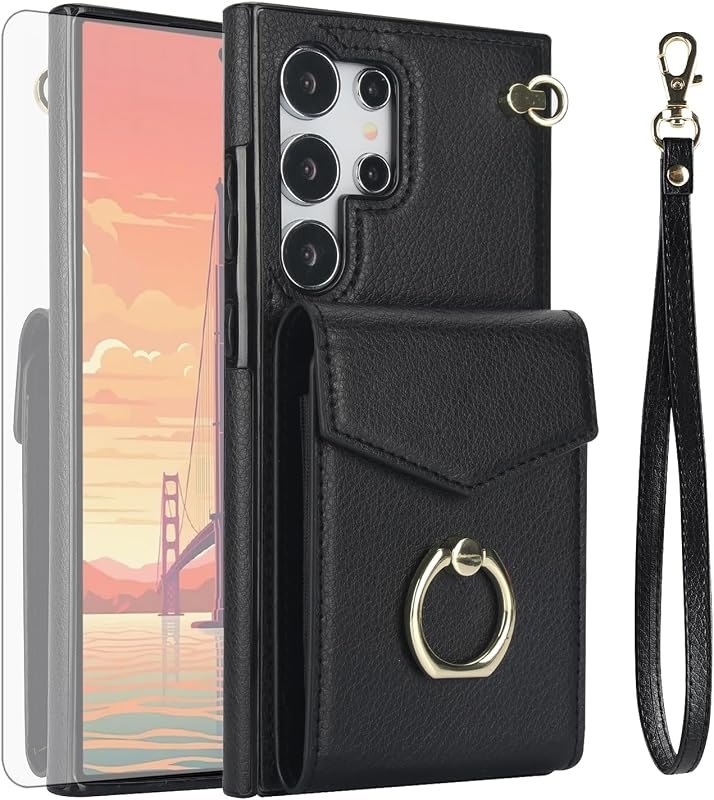 Phone Case for Samsung Galaxy S25 Ultra 5G Women Men Black — wallet case for samsung galaxy s25 case