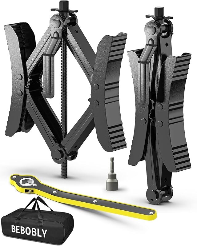 BEBOBLY Camper RV Wheel Chock Stabilizer 2 Sets, Heavy Duty X-Shaped Camper Wheel Chocks with Wrench for Travel