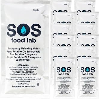 Emergency Water Pouches 2 Day Supply (12 Count, 4.2 Fl Oz Each) - Triple Purified, UV Sterilized Filtered Drinking