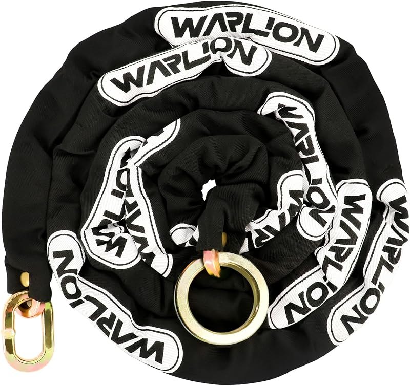 WARLION Heavy Duty Security Chain, 10ft x 3/8in (9mm) Thick, Anti-Theft & Cut-Proof Motorcycle Chain with Cinch Ring -