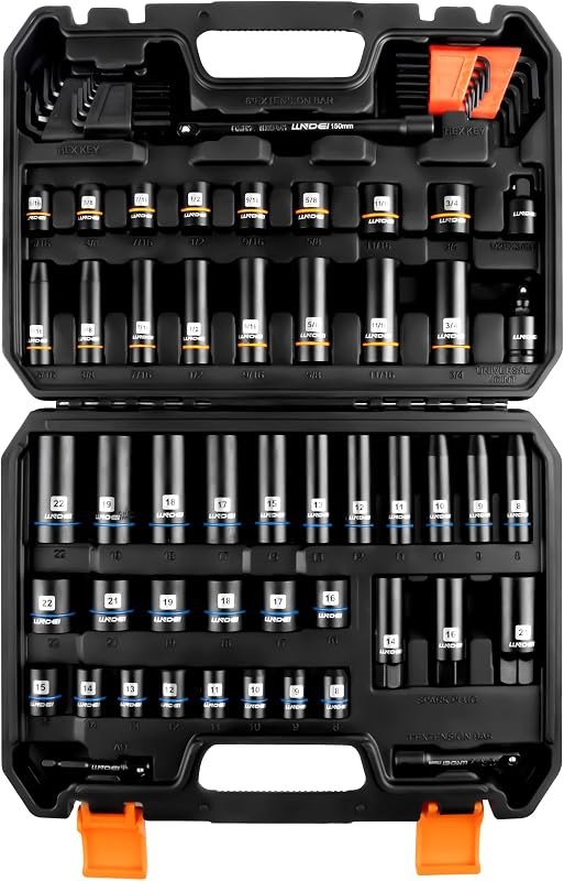 LLNDEI 3/8" Drive 12-Point Socket Set 71Pcs SAE/Metric CR-V — Hand tools and garage bits worth buy for hand tools