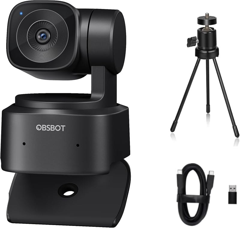 OBSBOT Tiny SE 1080P PTZ Webcam AI-Tracking, W Mini Tripod — best webcams webcam with microphone for webcams webcam
