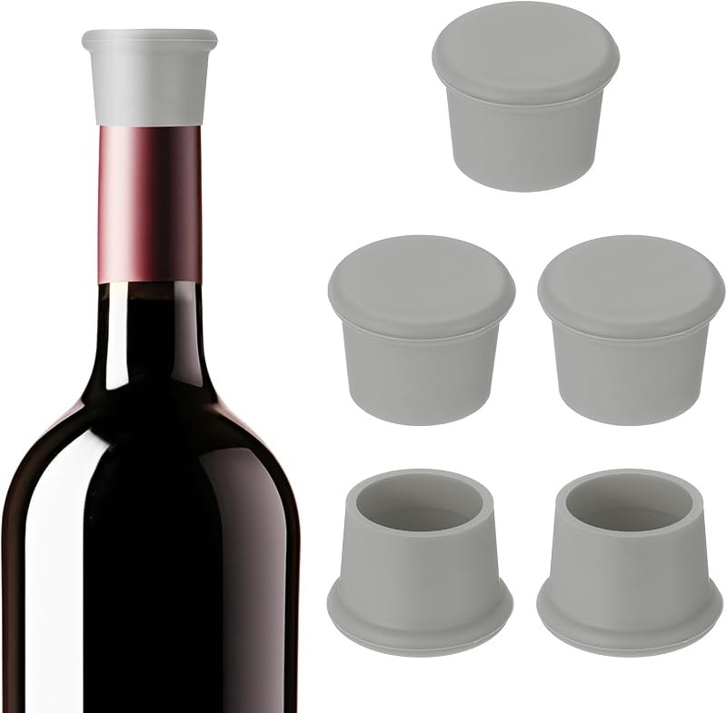 PATIKIL Silicone Wine Stoppers, 6 Pcs Reusable Bottle Cover Wine Corks Bottle Caps Wine Saver Seal Keep Fresh for Beer