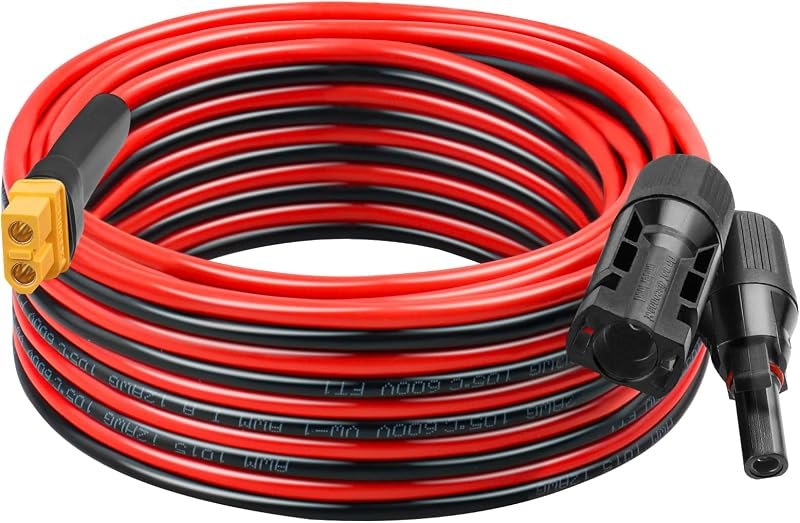 XRDS -RF Solar to XT60 Cable 12 AWG 25FT — best solar power adapter for solar power adapter
