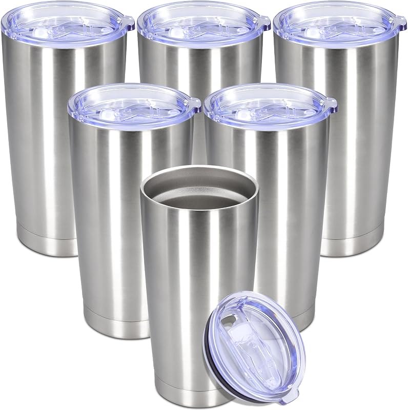20 oz Tumbler Insulated Tumblers Stainless Steel Coffee Mug,SS 6PCS
