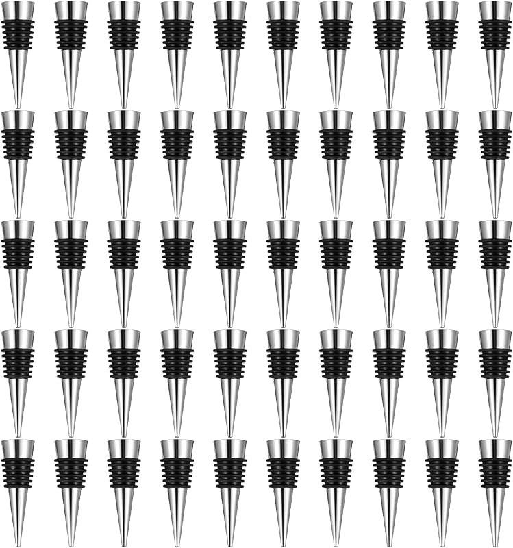 WLLHYF 50 PCS Wine Stopper Reusable Decorative Bottle Stoppers Vacuum Wine Bottle Stopper with Silicone Reusable Wine