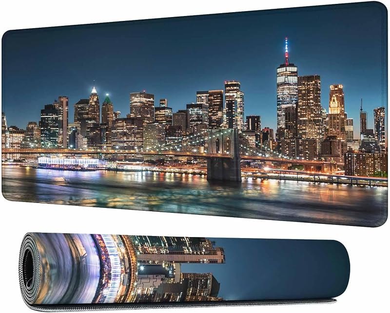 the Skyline of New York City Desk Mouse Pad Mat United States Extended Gaming Keyboard Mousepad for