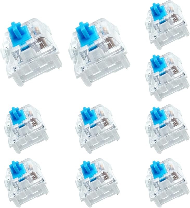 BlingKingdom 10 PCS Mechanical Keyboard Switches, MX Clicky Blue for Gaming — gaming replacement parts amazon for