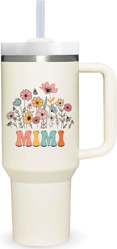 40 oz Tumbler with Handle for Mimi.Mothers Day Tumbler Gifts for Mimi.Birthday Anniversary Christmas Mimi Gift.Mimi
