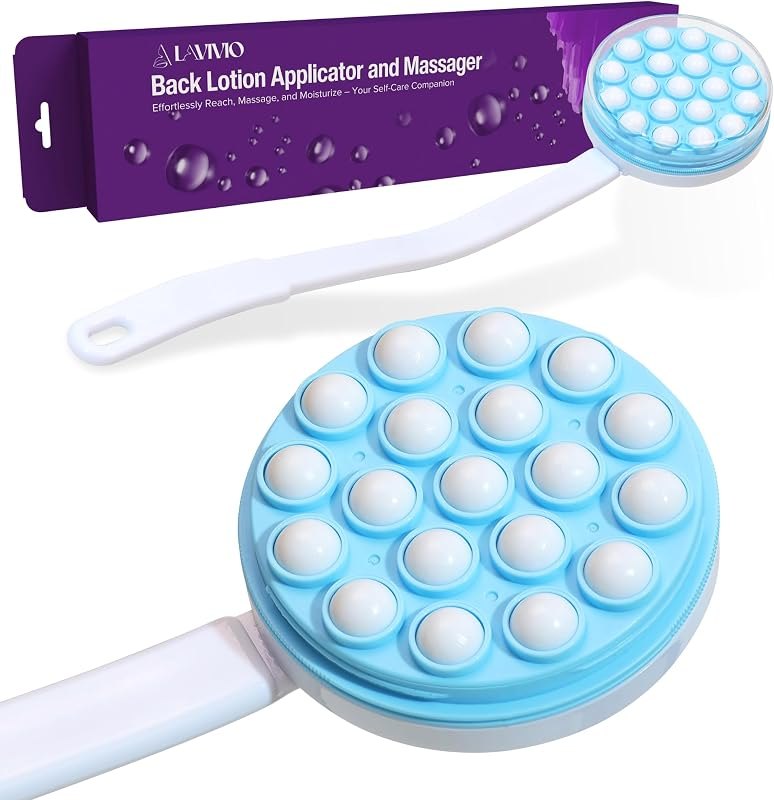 Lotion Applicator for Back - Back Lotion Applicator for Women and Men - 19 Massaging Rollers for Soothing Relief -