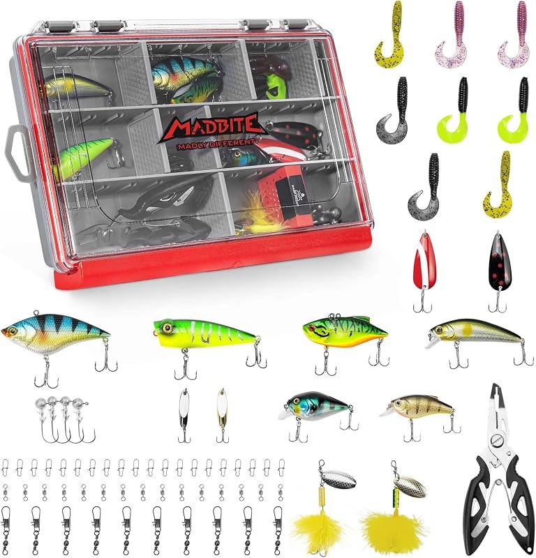 MadBite by KastKing Compact Fishing Tackle Kit for Bass Trout Panfish — tackle box waterproof for tackle box waterproof