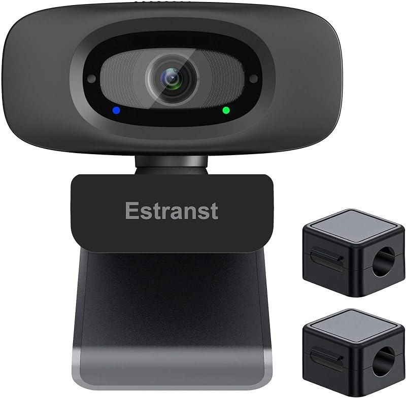 2K Quad HD Webcam with Privacy Cover & Noise-Canceling Microphone & USB C Adapter, Video Web Streaming Camera for PC