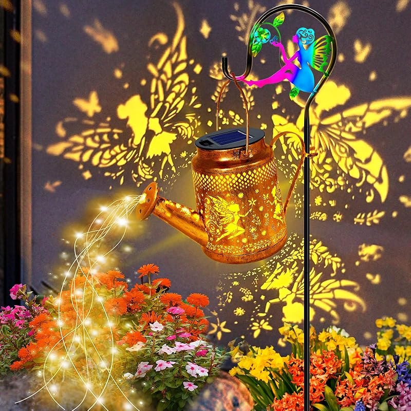 Big Solar Lanterns Outdoor Waterproof, Gifts For Mom Grandma Women Wife Daughter Mother's Day, Fairy Watering Can