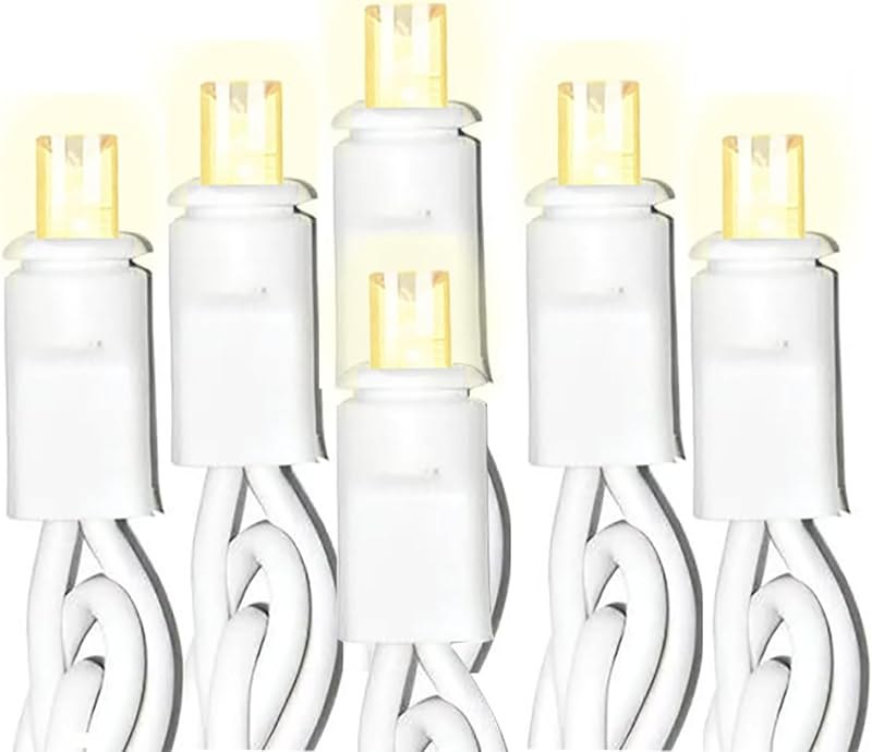 50 Counts Warm White LED Christmas Lights, 25ft Commercial Grade Outdoor String Lights - Waterproof UL Certified White
