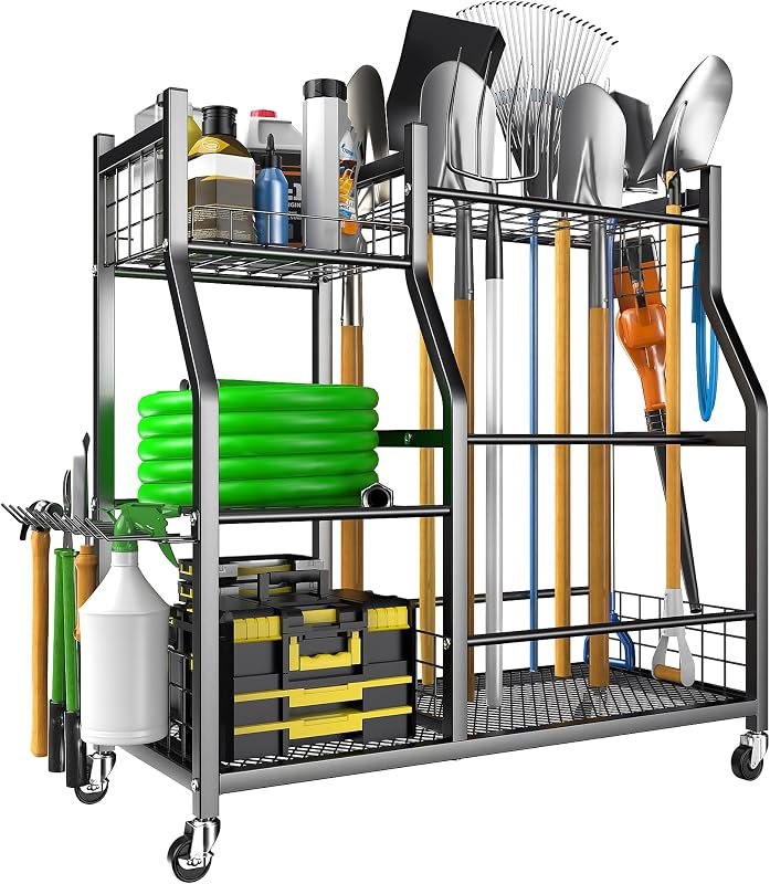 EVERHANGER Garden Tool Organizer Stand, Garage Tool Storage Organization — best garage floor stand for garage floor