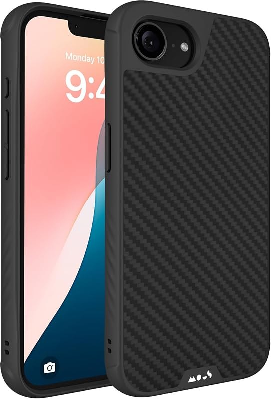 Mous for iPhone 16e Case 2025 MagSafe Compatible - Limitless 6.0 - Aramid Carbon Fibre- Protective Shockproof Phone