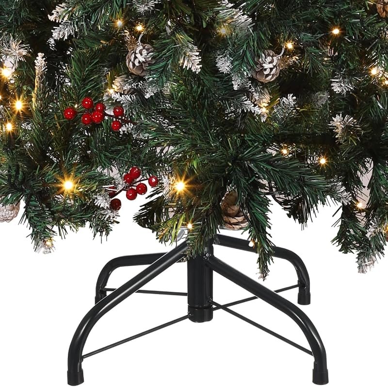 Homoyoyo DIY Christmas Tree Stand Base 1.9cm Iron Tube Diameter 35cm Metal Enamel Bracket Easy Screw Fixing for Home