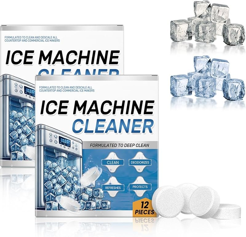 Ice Machine Cleaner Maker Descaler - 24 Clean Tablets for Ice Makers - Bulk 1 Year Supply, Helps Remove Hard Water and