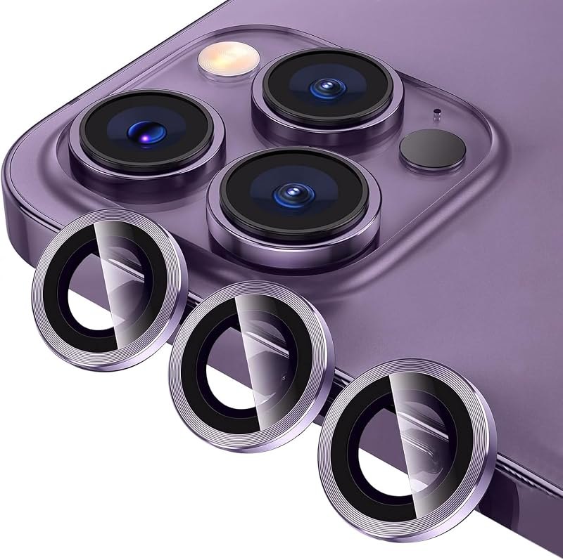 2 Pack Camera Lens Protector for iPhone 14 Pro/iPhone 14 Pro Max/iPhone 15 Pro/iPhone 15 Pro Max,9H Tempered Glass