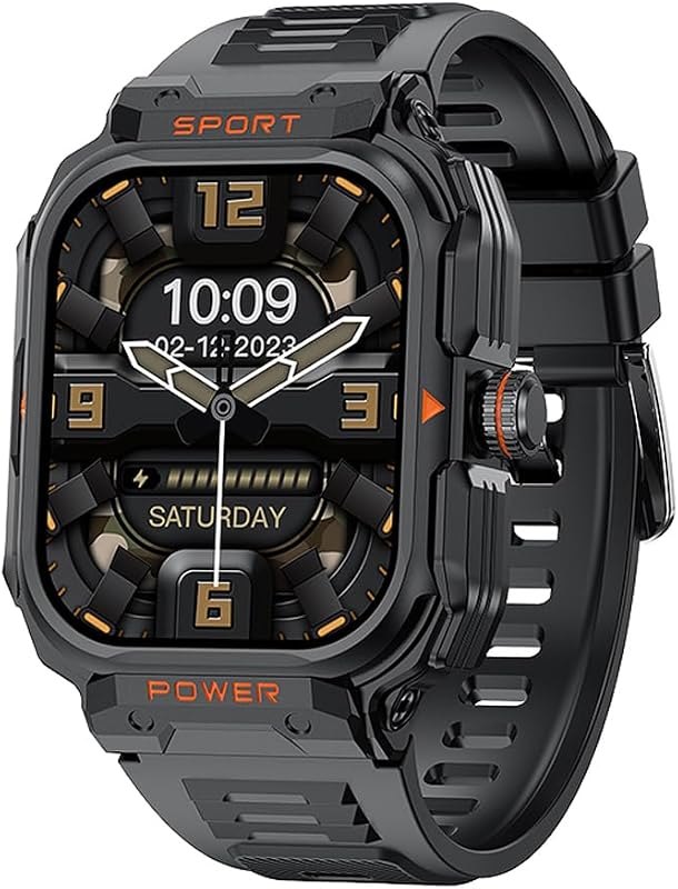 Smart Watch with Earbuds for Men, 2.01" HD Screen Military Watch, Answer/Make Calls, Sports Fitness Trackers with