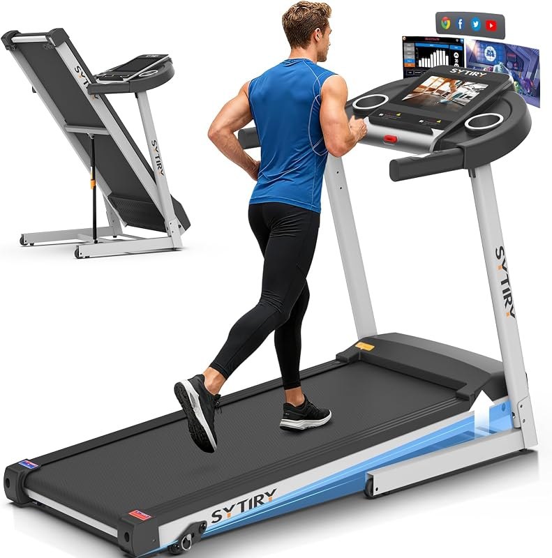 Incline Treadmills for Home with TV Screen and WiFi, 3.5HP Smart Walking Pad Treadmill with Incline, Heavy Duty