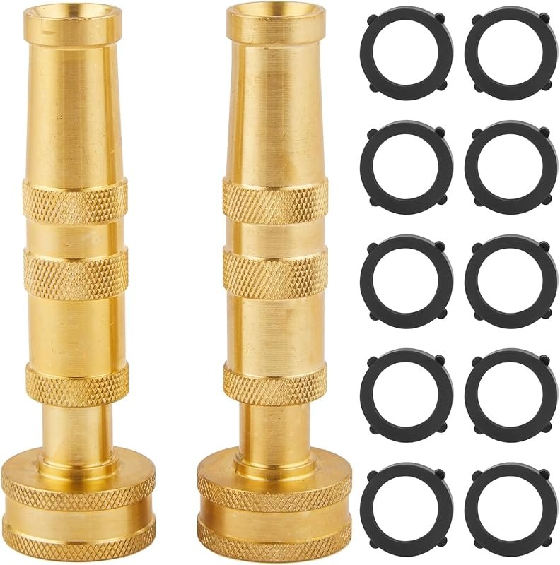 Heavy Duty Brass Hose Nozzle-4'' Adjustable Twist Garden Hose Nozzles